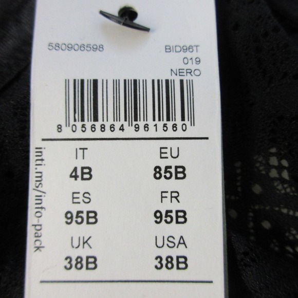 Intimissimi Eleonora Lace Bodysuit 38B Black Lingerie Adjustable Straps Sexy 120 - Picture 5 of 8